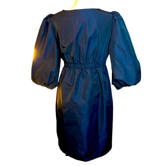BCBGMaxAzria Navy Blue Taffeta Balloon Sleeve dress - Picture 3 of 5